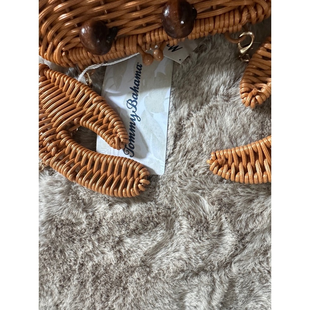 Tommy Bahama Woven Wicker Crab Crossbody Bag Tan Novelty Purse New - Picture 5 of 10